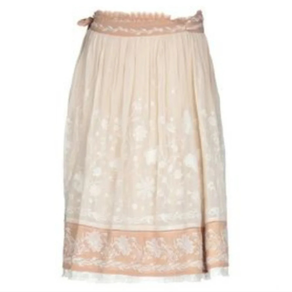 Diab'less Knee Length Wrap Skirt Embroidered Silk size T1